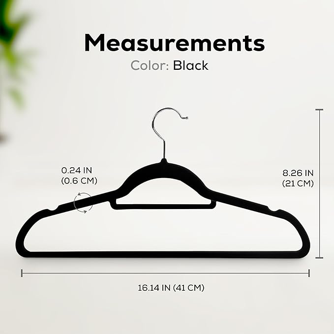 Utopia Home Premium Velvet Hangers 150 Pack - Non-Slip Clothes Hanger with Tie Bar - Black Hangers with 360 Degree Rotatable Hook - Heavy Duty Coat Hanger