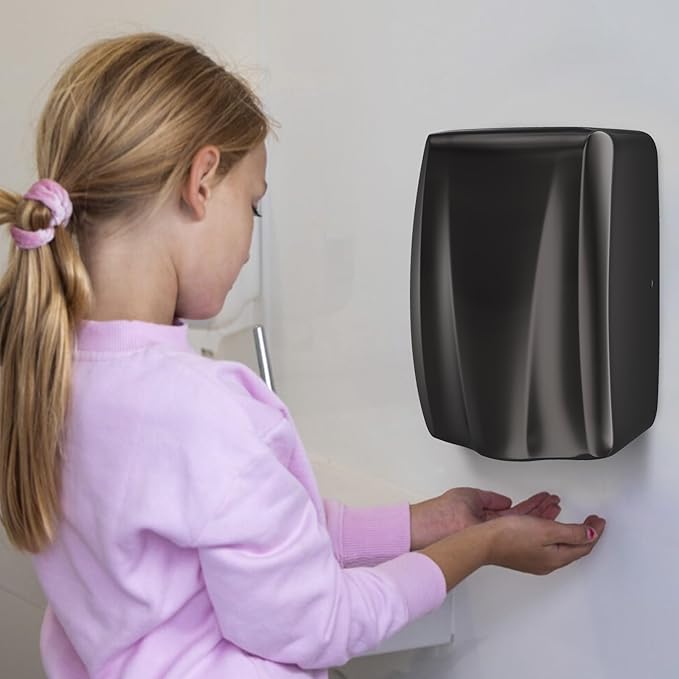 stardrix UL Approved Stainless Steel Bathroom Hand Dryer with HEPA Filter, Heavy Duty Automatic Electric High Speed Hand Dryer for Commercial Restroom, Matte Black