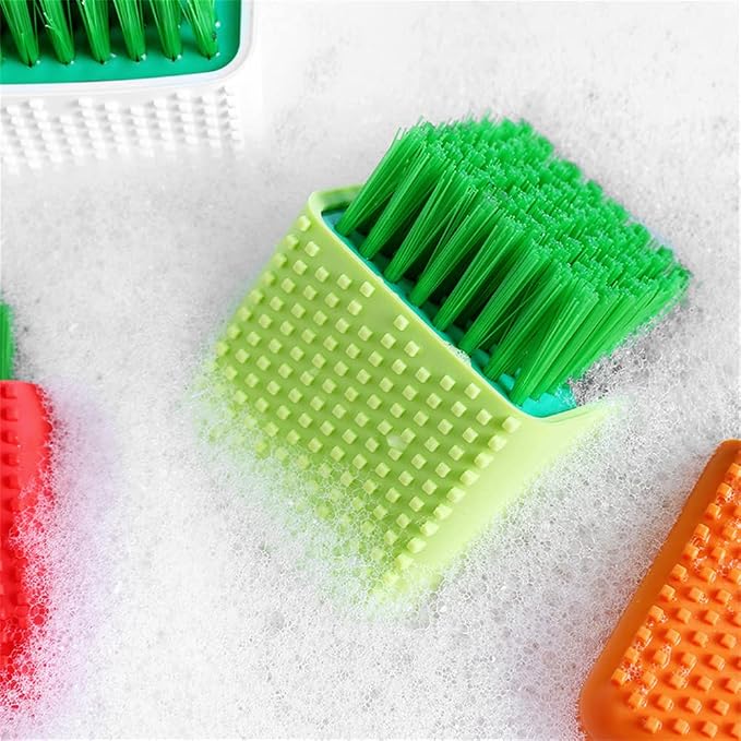 Silicone Laundry Brush, Soft Bristle Cleaning Brush,Multipurpose Scrubbing Brush (Orange)