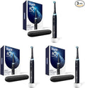 Oral-B Rechargeable Electric Toothbrush, iO5 Customizable Clean, 5 Cleaning Modes, Visual Pressure Sensor to Protect Gums, Travel Case, Black (Pack of 3)