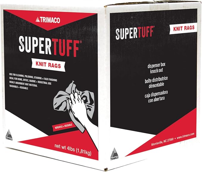Super Tuff 10832 Multi-Purpose Mixed Knit Wiping Cloth, White, Cotton