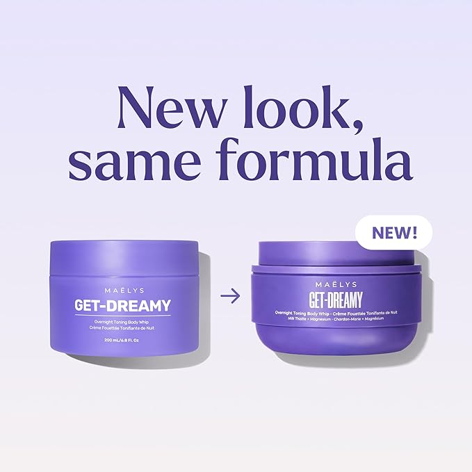 MAËLYS GET-DREAMY Overnight Toning Whip - Cellulite Cream & Skin Tightening Support with Milk Thistle + Uva-Ursi - Moisturizing Body Cream in a Whipped Texture (3 Pack)
