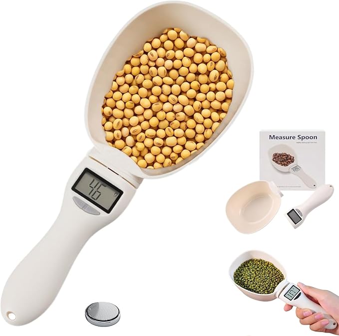 2026 New Electronic Digital Measuring Spoon, Electronic Measuring Cup Scale 800g / 0.1g High Precision with LCD Screen, Upgrade Display Electronic Measuring Spoon for Daily Meals (1 Set)