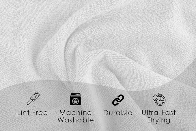 Avalon Towels Microfiber Cleaning Cloths (Value Pack of 36) - Size 16 x 16 Inches, Highly Absorbent Cleaning Rags, Lint Free, Reusable and Washable, Microfiber Towels for Cars