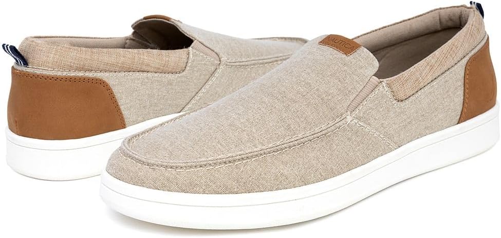 Nautica Men's Slip-On Loafers Casual Moc Toe Sneakers Boat Shoes Slipper for Men – Lightweight & Comfortable - Derwin