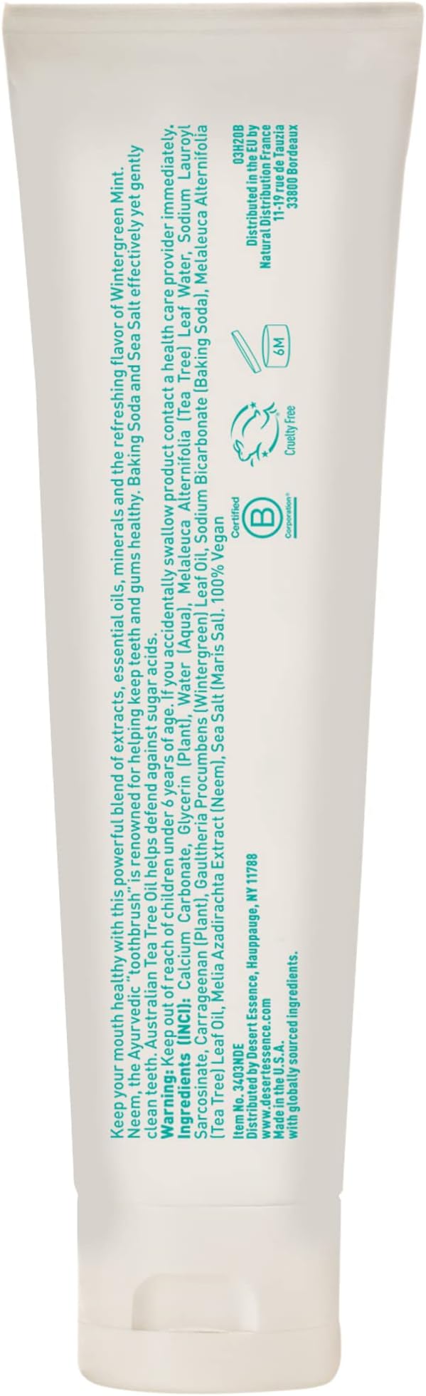 Tea Tree Oil & Neem Wintergreen Toothpaste (6pk)