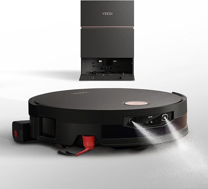 Yeedi S20 Infinity Ultra Robot Vacuum and Mop, FocusJet Stain Pre-Dissolving Tech, Mop Roller Smart Cover, 22000Pa Suction, 145°F Hot Air Dry, PowerBoost Plus Tech, AI Obstacle Avoidance,Omni Station