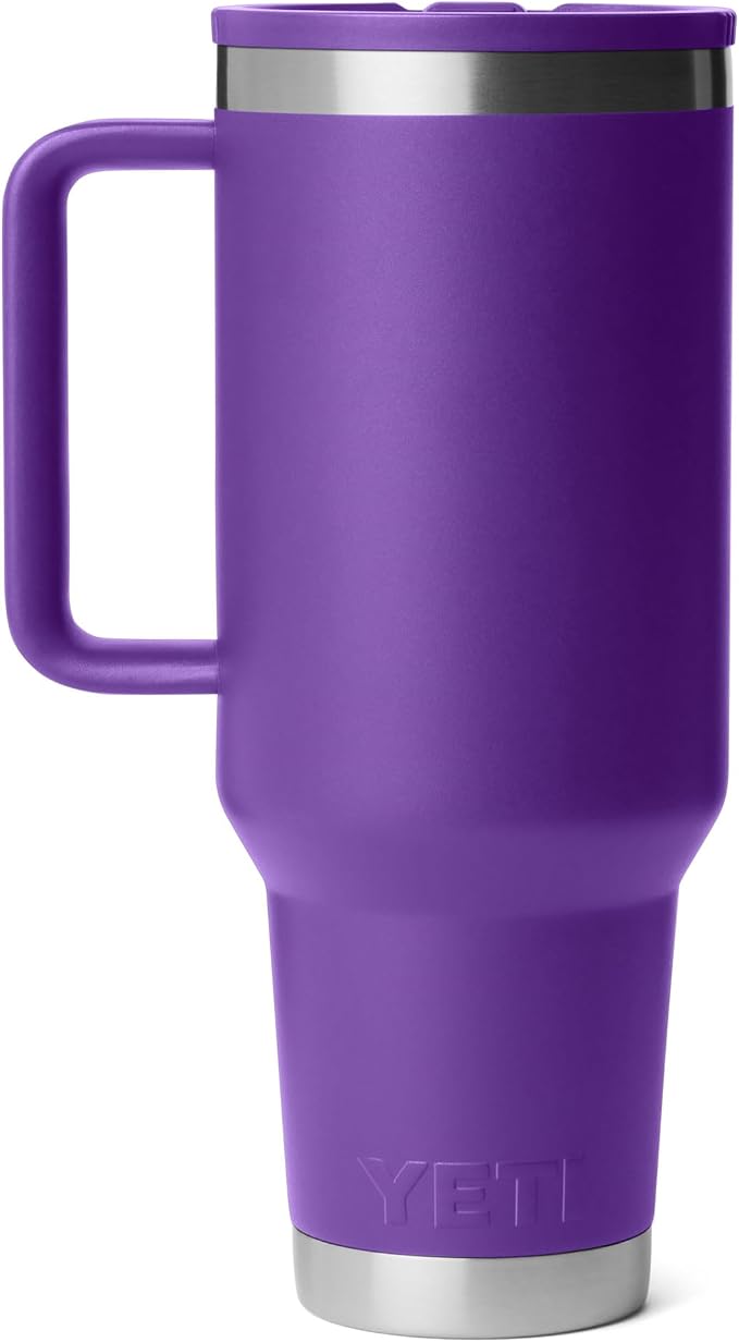 YETI Rambler 40 oz Travel Mug with Flip Straw Lid – Stainless Steel, Vacuum Insulated, Leakproof, Cup Holder Friendly, Pace Purple