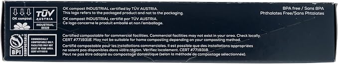 BioBag 100% Certified Compostable Resealable Food Storage Bags, 20 Count, Quart, Perfect for Refrigerator