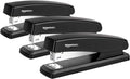 Amazon Basics Desktop Office Stapler, Lightweight, 25 Sheet Capacity, Non-Slip, Black, 3-Pack with 1000 Staples