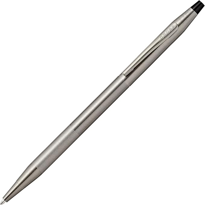 Cross Classic Century Titanium Gray PVD Micro-knurl Ballpoint Pen - Refillable Pen for Effortless Writing - Black Ink - Durable Construction - Premier Distinctive Look - Gift-Ready