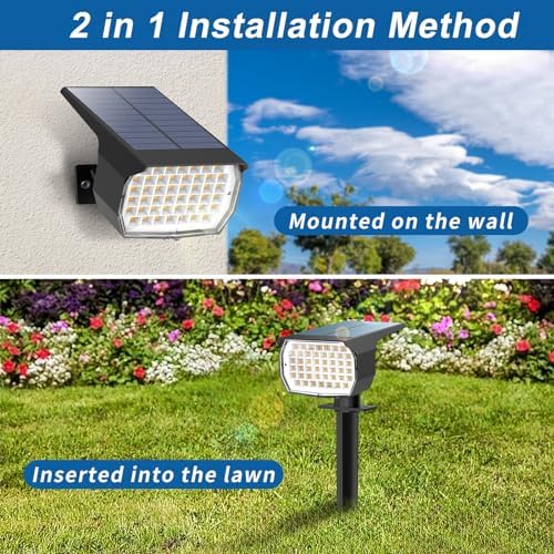 WENATY Solar Spot Lights Outdoor Waterproof Spotlights,6 Pack, Cool White