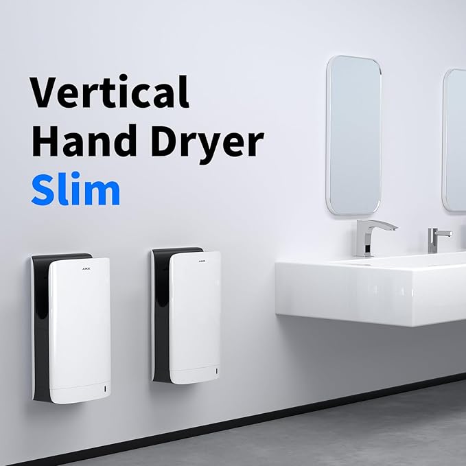 AIKE HEPA Filtered Vertical Hand Dryer Slim, 110-130V White Model AK2065