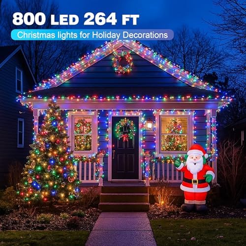 264FT Multicolor Christmas Lights, 800 LED Halloween String Lights