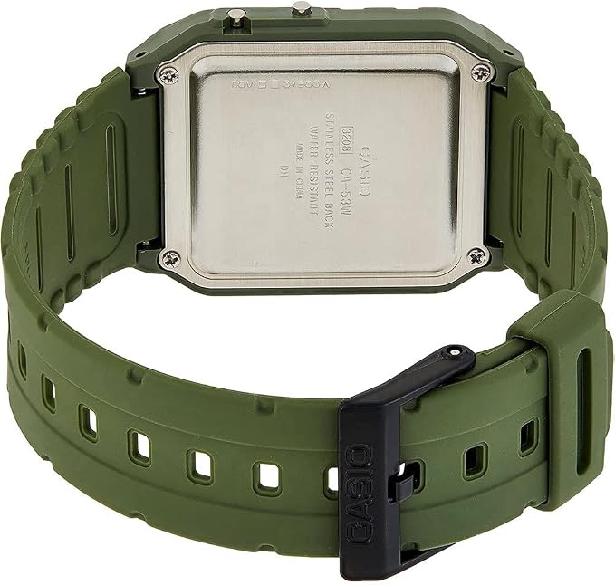 Casio CA-53WF-3B Calculator Green Digital Mens Watch Original New Classic CA-53, 43.2×34.4×8.2mm (CA-53WF-3BDF)