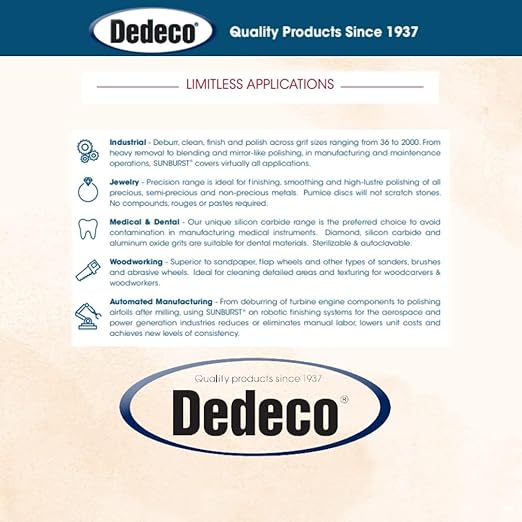 Dedeco Sunburst Radial Bristle Discs 48-Pack - 9/16" Curved - Peach 2500 Grit (Extra-Fine, 6 Micron) - Aluminum Oxide for Polishing & Finishing