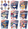 4th of July Outfits for Women - 24Pcs Patriotic Stickers, Make-a-face Stickers,Fourth of July Decorations Accessories Party Favors Supplies for Memorial Day Classroom DIY Crafts Party Decorations