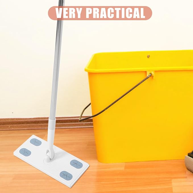 Ipetboom Extendable Electrostatic Dust Mop for Household Floor Cleaning, No-wash Flat Mop with Reusable Dust Cloth, Convenient Cleaning Tool for Hardwood and Tile Floors