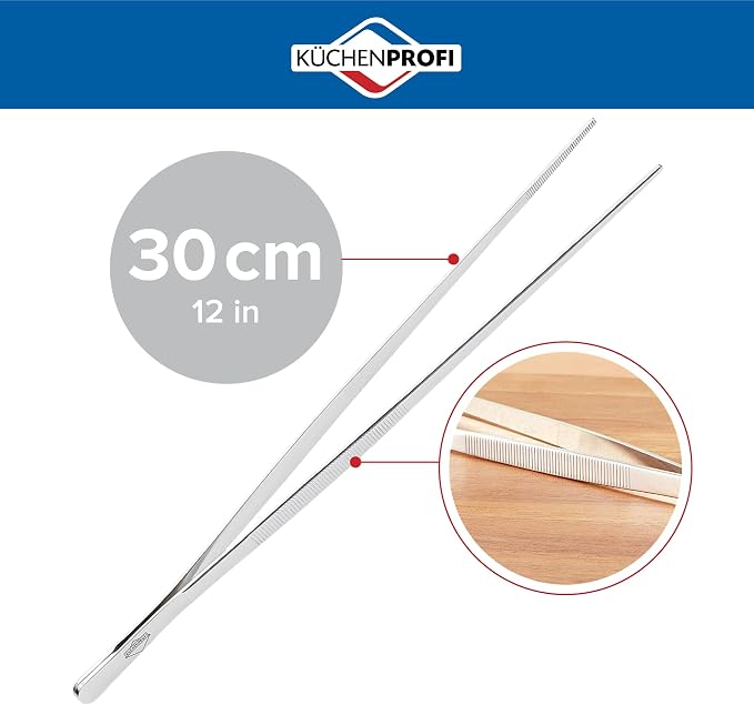 Küchenprofi 12-Inch Tweezer Tongs in 18/10 Stainless Steel, Pack of 2