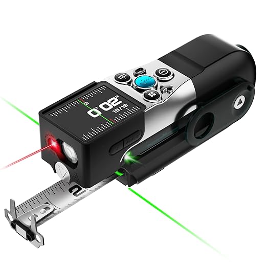 MiLESEEY XTAPE1 Digital Tape Measure with Laser, Unique Gifts for Men, 1/32" Accurate Auto Lock Tape Measuring Tool with Green Aligning Laser, Replaceable Tape Modular, P2P, Real-Time Data Sync