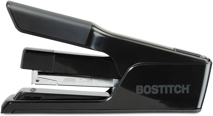 Bostitch Office EZ Squeeze 40 Sheet Flat Clinch Desktop Stapler, Reduced Effort, Black (B9040)