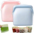 New Generation Silicone Storage, Reusable Silicone Food Storage Bags, Leak-Proof Upright Freezer Bags, Odor-Proof, High-Temperature Resistant, Microwave Dishwasher Safe for Snacks Leftovers (2-MixD)