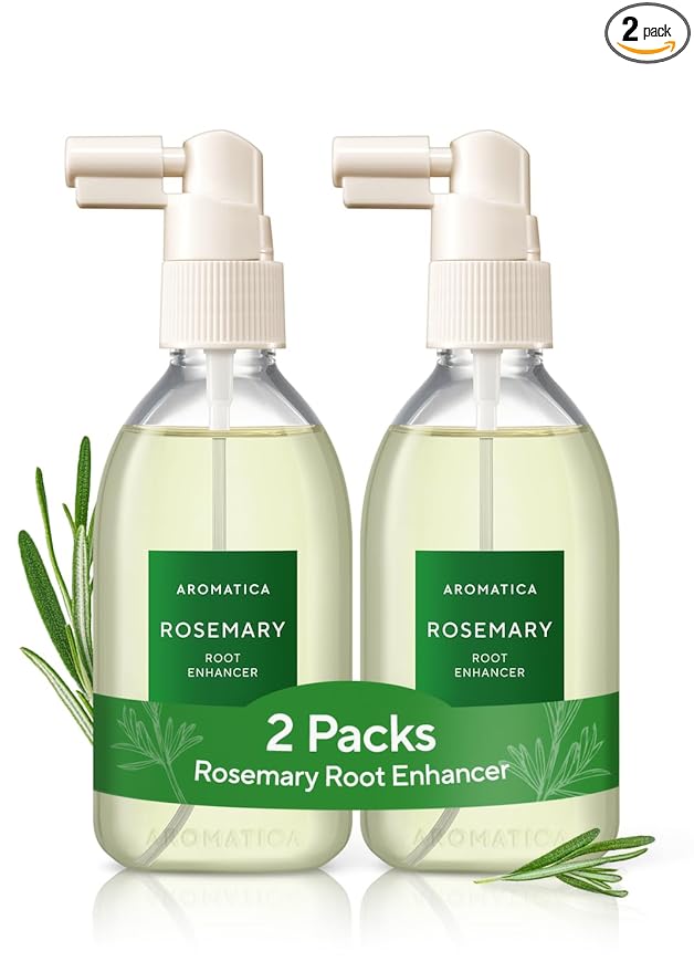 AROMATICA Root Enhancer (2 Packs) Rosemary Water Spray for Hair Growth – with Rosemary hair oil & caffeine & biotin - Korean hair care Hair Thinning Loss – Free from Sulfate, Silicone, and Paraben