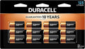 Duracell CR123A 3V Lithium Battery, 12 Count (Pack of 1), 3 Volt High Power for Home Safety, Security Devices, Flashlights, Smoke Alarms, Home Automation