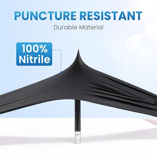 Borje Nitrile Gloves Large, 1000 Count Disposable Gloves, Black | Latex-Free Powder-Free, Medical Exam, Food Safe, Cleaning, Cooking