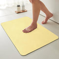 TYUU Bath Mat, Bathroom Rugs Non Slip Washable Thin Absorbent Quick Dry Bath Mat Fits Under Door Bathroom Floor Mat Perfect for Bath, Shower, or Sink 20"x48" Light Yellow