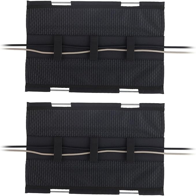 Perfect POSTURE Mini Mesh Cable Organizer – Clamp-Mounted Under Desk Cable Management System, Flexible Mesh & Standing Desk Compatible – Black, 19” (2-Pack)