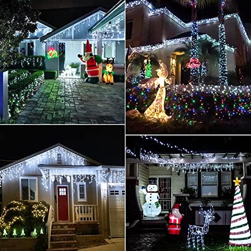 400 LED Icicle Lights for Outside 33FT White Christmas Lights Outdoor