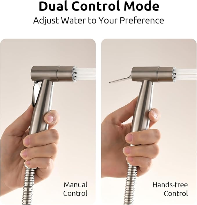 Arofa Hands-Free Handheld Bidet Sprayer for Toilet, Dual Control Mode Spray Handheld Bidet with Adjustable Water Flow, Bidet Toilet Sprayer with Bidet Hose for Feminine Wash