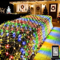 Lovelite 360 LED Net Lights, 21ft x 5ft Colorful Christmas Mesh Lights Clear Wire 8 Modes, Connectable Waterproof String Lights Outdoor for Bushes Tree Garden Holiday Wedding Party - Multicolour