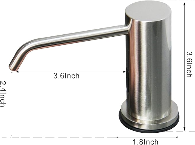 Automatic Touchless Soap Dispenser for Kitchen Sink, Brushed Nickel, High Capacity, Durable Material, Multiple Power Supply Modes, Versatile Use, Liquid Soap, Shampoo, Hand Sanitizer