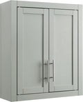 Crosley Furniture Savannah Wall Mounted Bathroom Storage Medicine Cabinet with Shelves, Gray