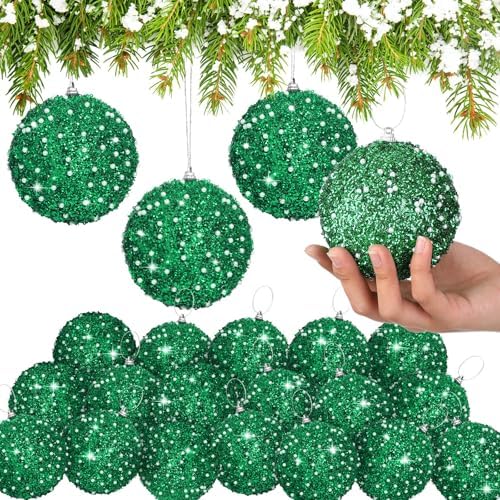 Lyrow 24 Pcs 4" Christmas Ball, Green