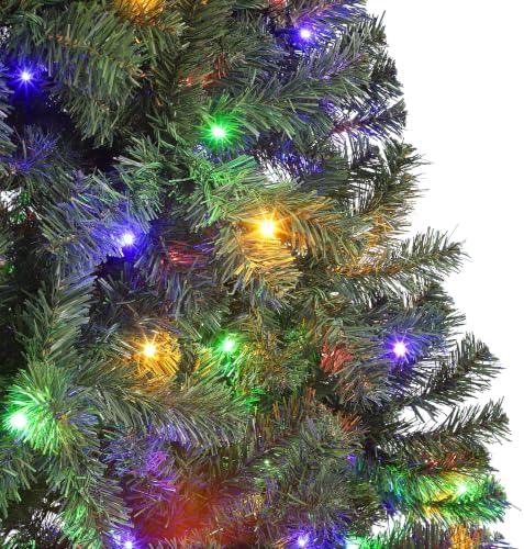 GAOMON 9ft Prelit Fraser Fir Wide Artificial Christmas Tree with RGBW Light