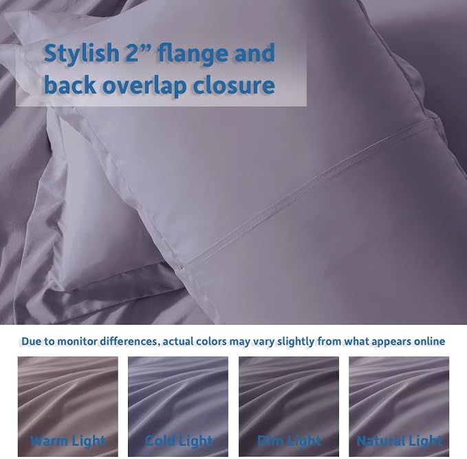 Nestl Twin Duvet Cover Set - Soft Double Brushed Grayish Purple Duvet Cover Twin/Twin XL, 2 Piece, with Button Closure, 1 Duvet Cover 68x90 inches and 1 Pillow Sham