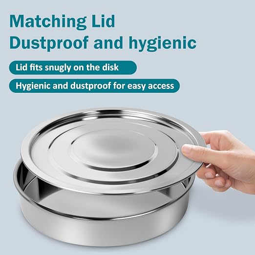 Lab Sieves Pan with Lid,LVDALAB All 304 Stainless Steel Test Sieve, Sample Test Sieves for Industrial Laboratory, 20cm/8'' Dia, 4cm/1.57'' Height
