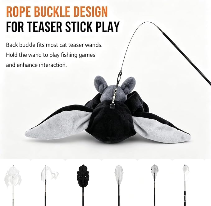 Flying Bat Dog Toy,Flying Bat Toy for Dogs & Cats，2PCS | Flapping Bat Toy with Chirping Engages Cats and Dogs,Mimics Real Flying Motion,Flapping Wings Interactive Pet Toy