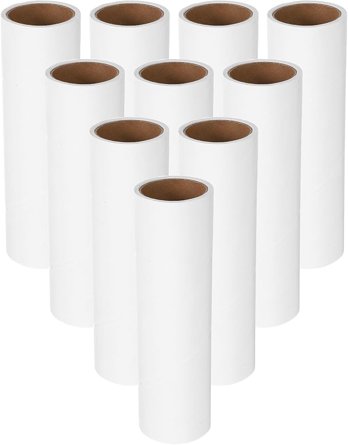 38mm Lint Roller Replacement Refills 10 Rolls Sticky Tape Roller Pet Hair Remover for Car Seats Upholstery Furniture White 16cm Core Cleaning Paper