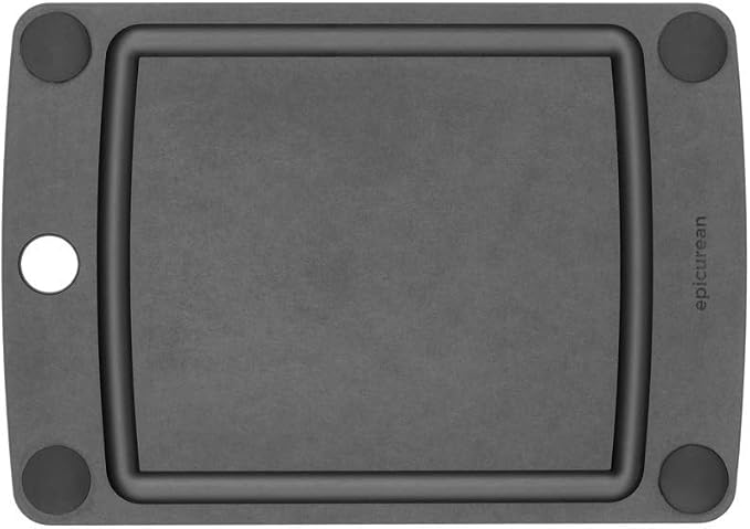 Epicurean All-In-One Cutting Board with Non-Slip Feet and Juice Groove, 10" × 7", Slate/Black