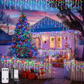 JMEXSUSS Multicolor Icicle Christmas Lights with Remote, 400 LED 38.8Ft