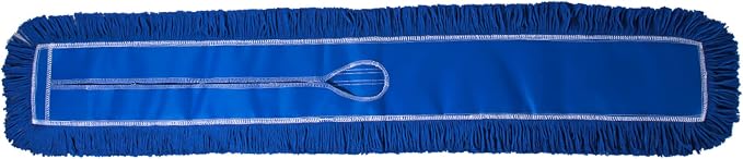 Commercial Dust Mop Replacement Head – 48 x 5 in. Cotton Nylon Reusable Mop Head – Industrial Dust Mop Refill for Floor Cleaning & Janitorial Supplies, Blue