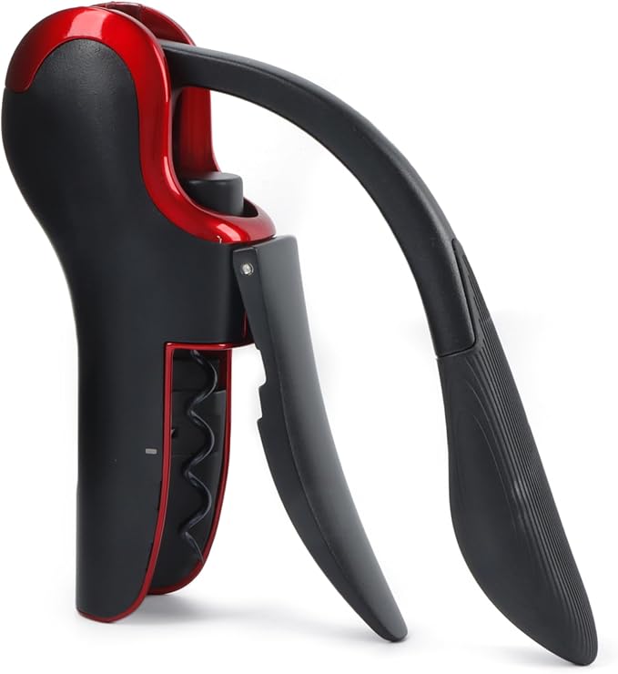 KEISSCO Wine Opener Compact Vertical Corkscrew Wine Bottle Opener with Built-in Foil Cutter