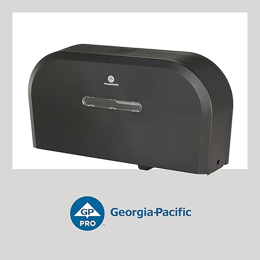 Georgia-Pacific Two-Roll Jumbo Jr. Toilet Paper Dispenser by GP PRO, Black, 59210, 22.1"W x 4.8"D x 12.1" H