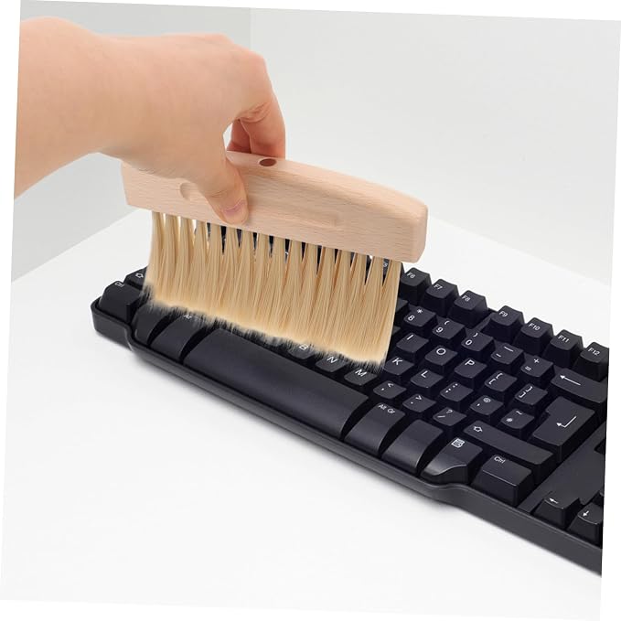 2 Sets Mini Broom Dustpan,Whisk Broom and Dustpan Set Wood Keyboard Brush for Cat Litter, Kitchen,Table,Cars(White Shovel Nylon)