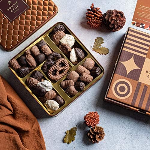 Chocolate Gift Basket, Candy Food Gifts Arrangement Platter, Gourmet Snack Box, Holiday Present Idea, Corporate, Employee Appreciation, Him & Her, Men Women Sympathy Family Parties & Get Well- Bonnie & Pop