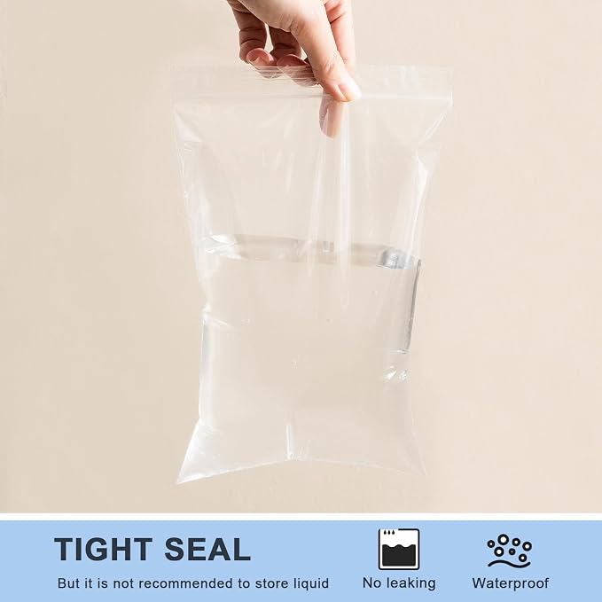 joybest 8 X 10 Inch (1000 Pcs) Clear Plastic Bags, Reclosable Zipper Poly Bags with Resealable Zip Top Lock for Brochure, Prints, Notebook, Document Storage